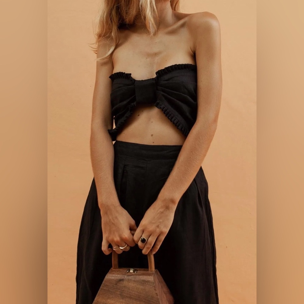 Posse The Label- Black Alfie Linen Jumpsuit-Small